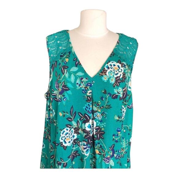 Daniel Rainn NWT Woman’s Fantine Green Floral Floral V Neck Crochet Lace Size 2X - Picture 3 of 13
